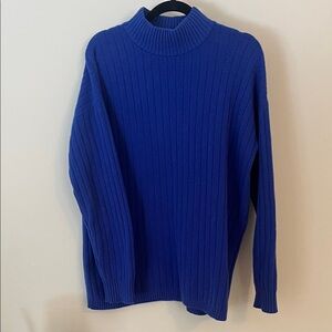 Royal Blue Eddie Bauer Chunky Sweater with Mock Turtleneck